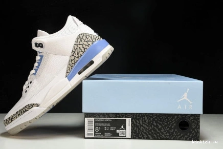 3 WHITE RETRO AIR JORDAN “UNC” 0823